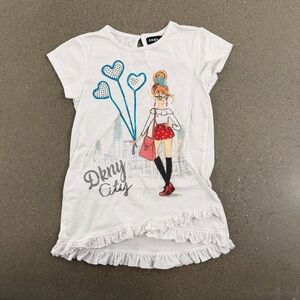 DKNY City White Graphic T-Shirt Size 8